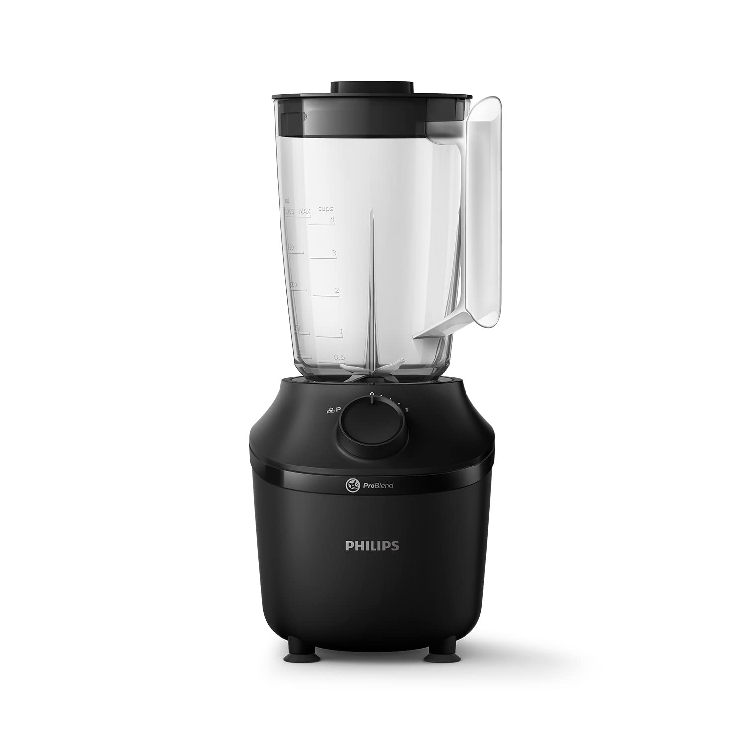 Philips Domestic Appliances Frullatore Con Base, 450 Watt, Tecnologia Problend, 1,9 Litri Serbatoio In Plastica, Incl. Bottiglia Per Bere, Nero, HR2041/41