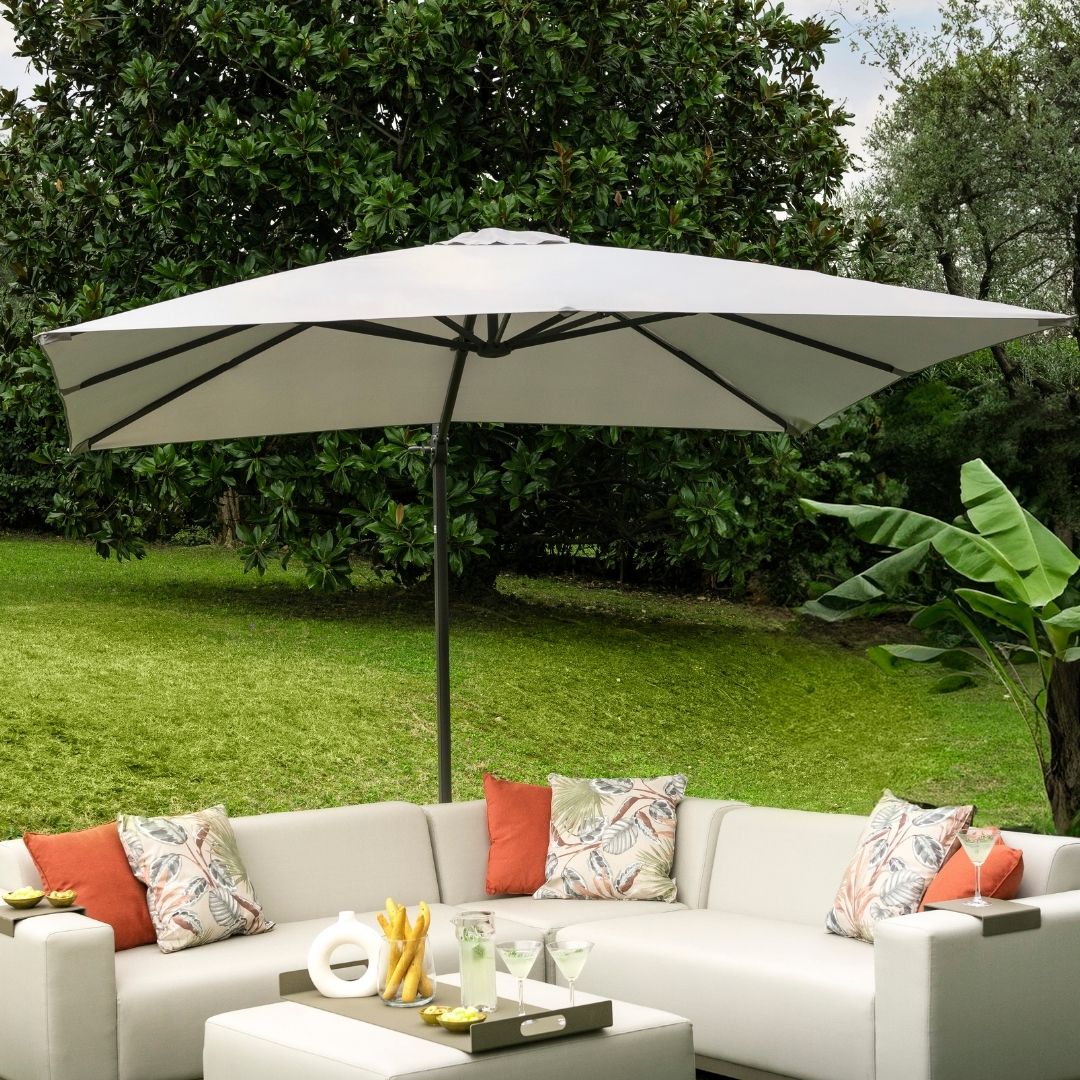 Minerva 3x3m - Ombrellone quadrato da giardino colore grigio