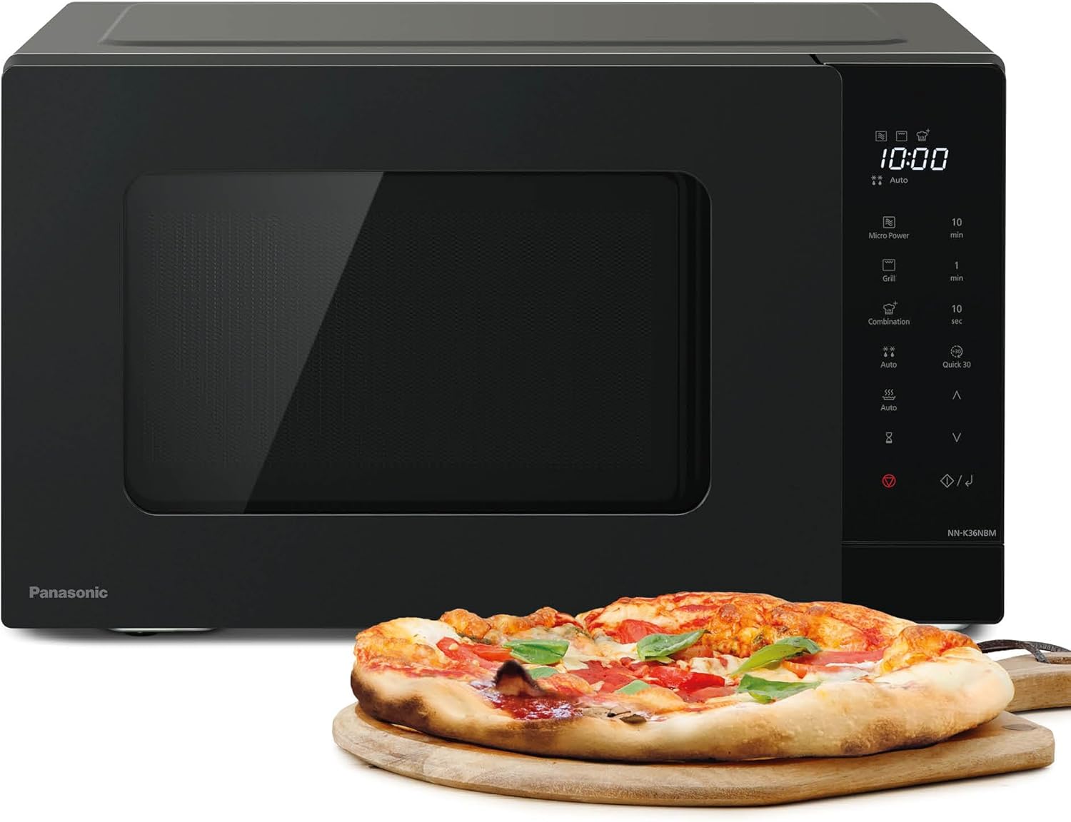 Panasonic NN-K36NBMEPG, Forno a Microonde con Grill, 24 Litri, 900W di Potenza, 11 Programmi Automatici, Tecnologia Dual Cooking, Funzione Quick 30'', Nero.
