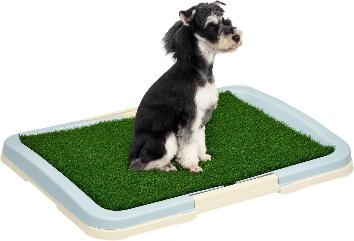 PawHut Toilette per Cani a 3 Strati, Lettiera per Cani e Cuccioli con Prato Sintetico, Griglia e Vassoio Inferiore, 63x48.5cm