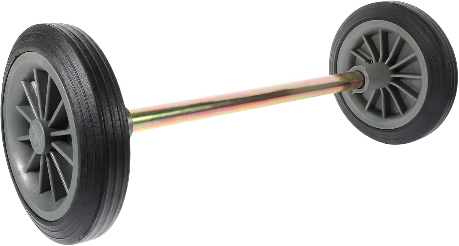 SOLUSTRE Set di ruote per bidoni della spazzatura, in plastica, con albero vuoto, per esterni, per bidoni della spazzatura da 240 l