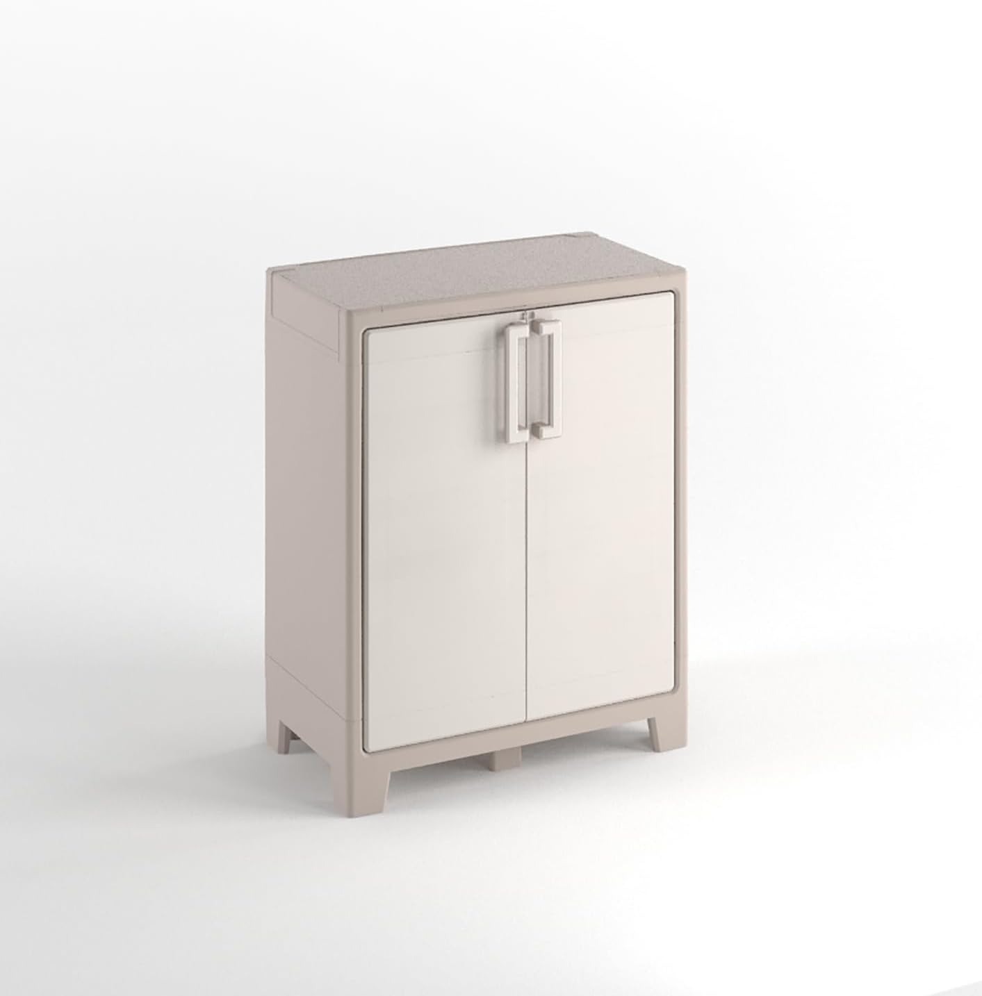 Keter Armadio Basso Gulliver, 2 Ripiani Regolabili, Sabbia/Beige, 80x44x100 H Cm