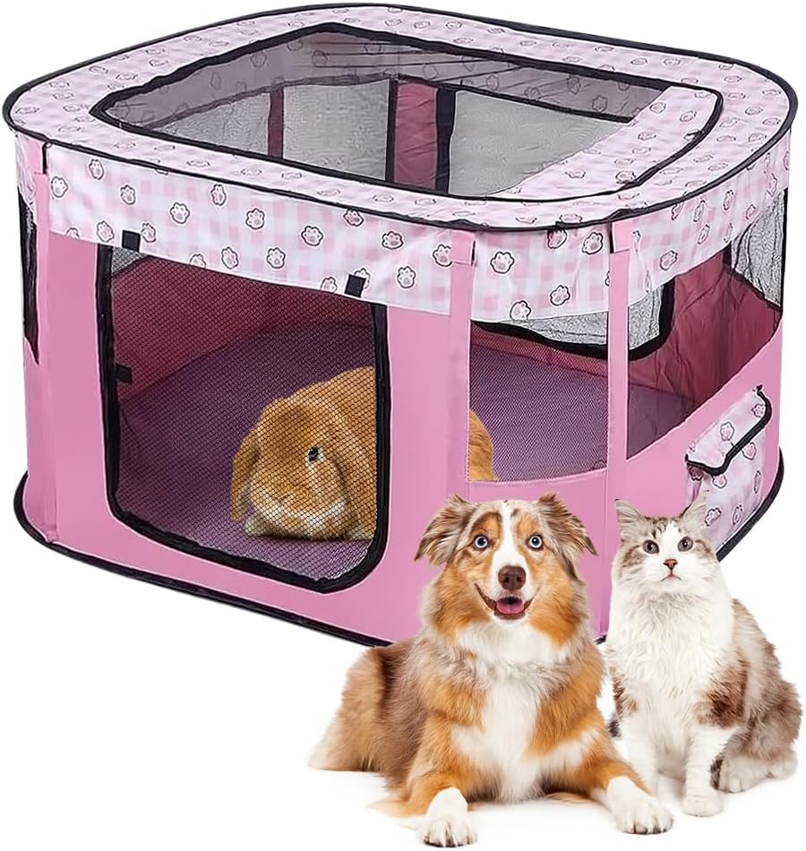 Puppy Dog Foldable Oxford Cloth for Dogs, Rabbits, Guinea Pigs, Cats, 70 x 55 x 40 cm, Coffee