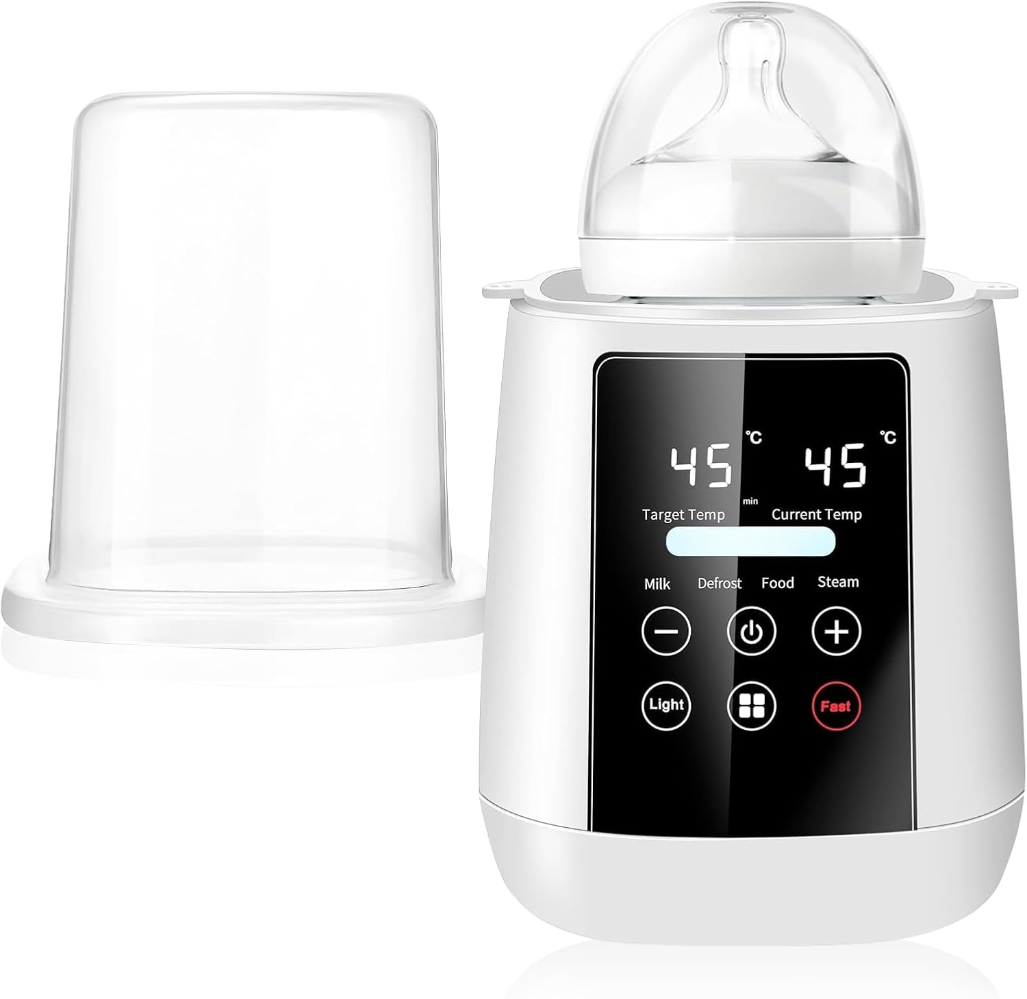 HyAdierTech Scaldabiberon Sterilizzatore Biberon, 6-in-1 Multifunzione per Biberon, Riscaldatore Di Alimenti Per Bambini, Luce Notturna, Riscaldamento Ultraveloce & Sbrinamento, Con Display LCD