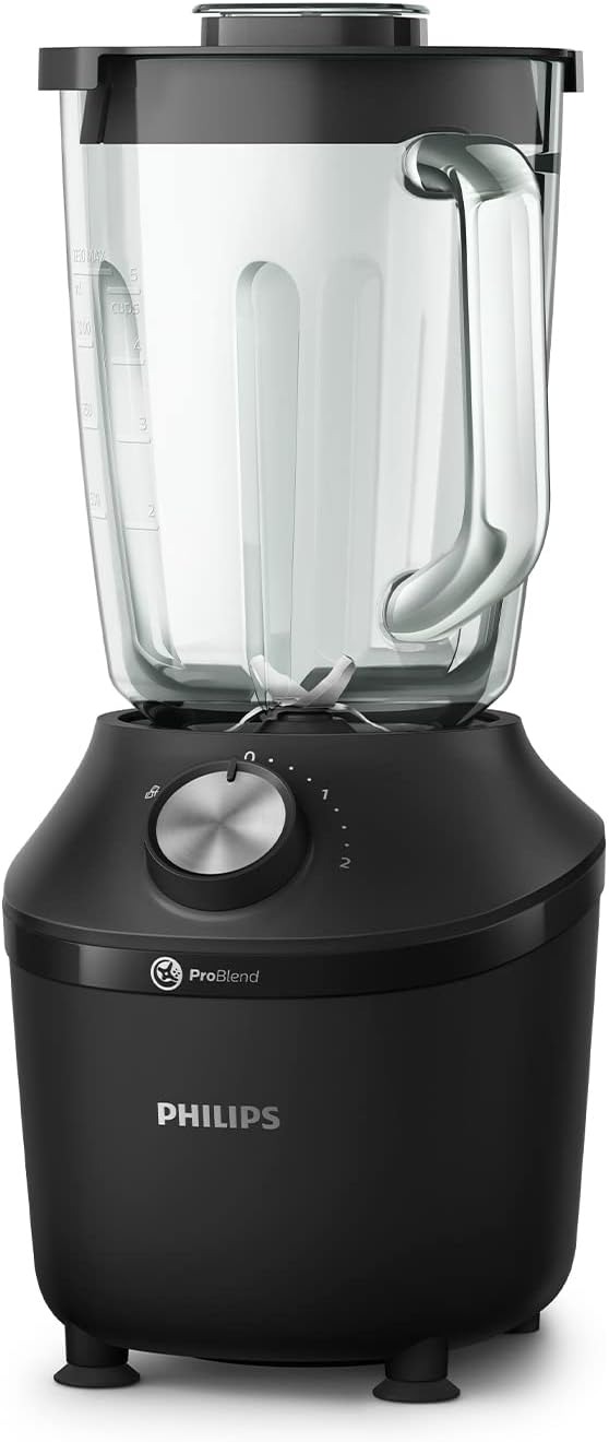 Philips Frullatore per Frullati e Smoothie - 600W, Caraffa da 2L, App di Ricette, 2 Velocità + Pulse, Lama ProBlend, Tritaghiaccio (HR2291/41)