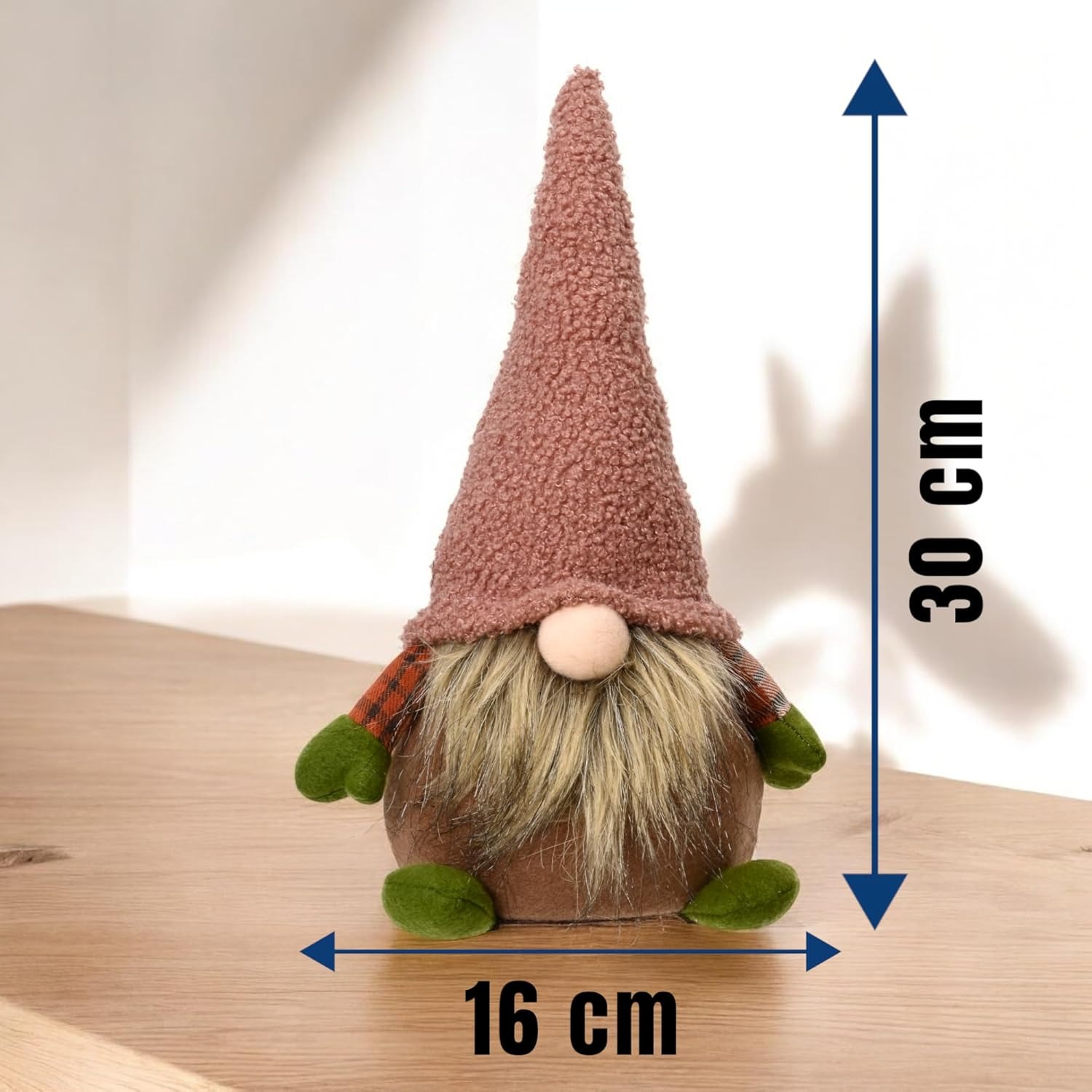 MIJOMA Statuetta decorativa a forma di gnomo di Natale, 30 cm di altezza, decorazione natalizia scandinava, statuetta decorativa per l'inverno e l'Avvento, morbida decorazione in poliestere, ideale Marca: MIJOMA