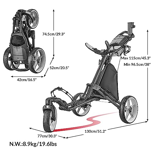 Caddytek CaddyLite One Girevole V8, Grigio Scuro, Carrello di Spinta di Golf Unisex Adulto, Nero, Taglia Unica : Amazon.it: Sport e tempo libero