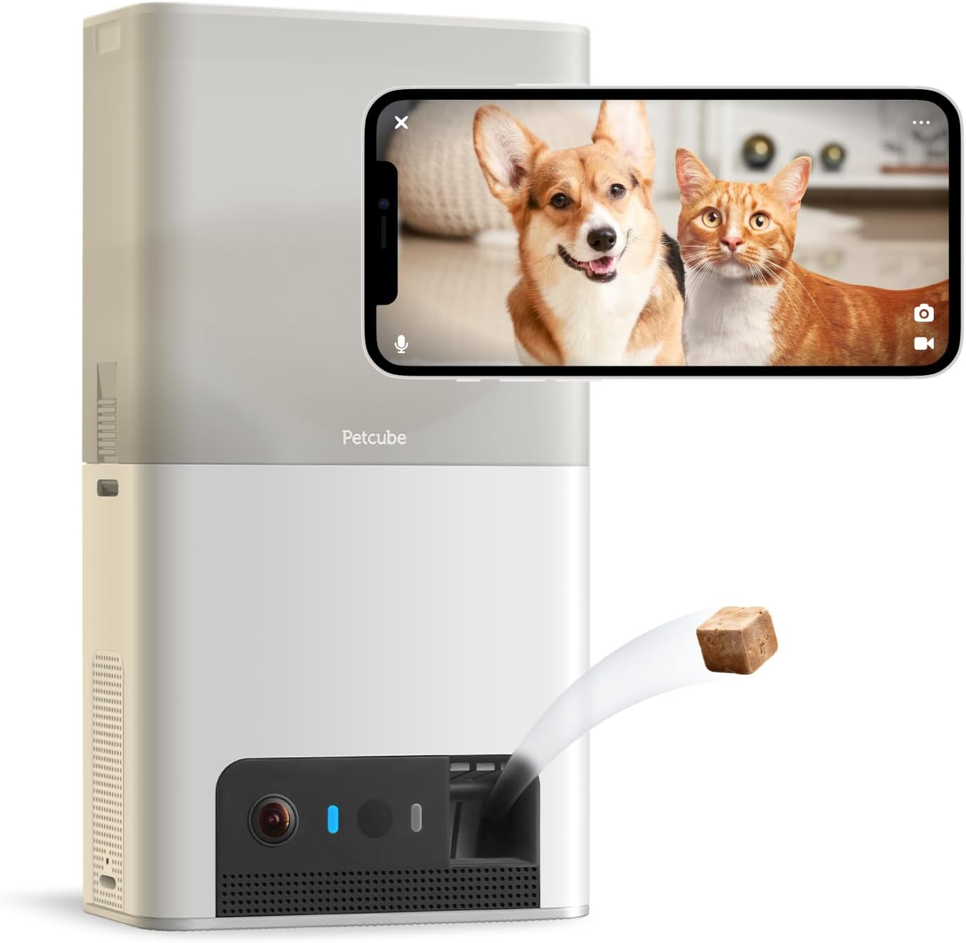 Petcube Bites 2 Lite Interactive Camera for Pet Monitoring via Wi Fi with Mobile App and Crochets Dispenser