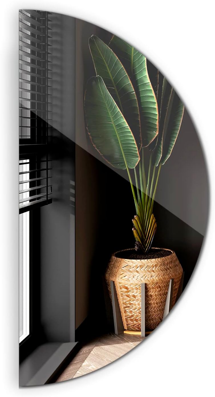 Tulup Bellissimo specchio semirotondo per camera da letto 100 cm