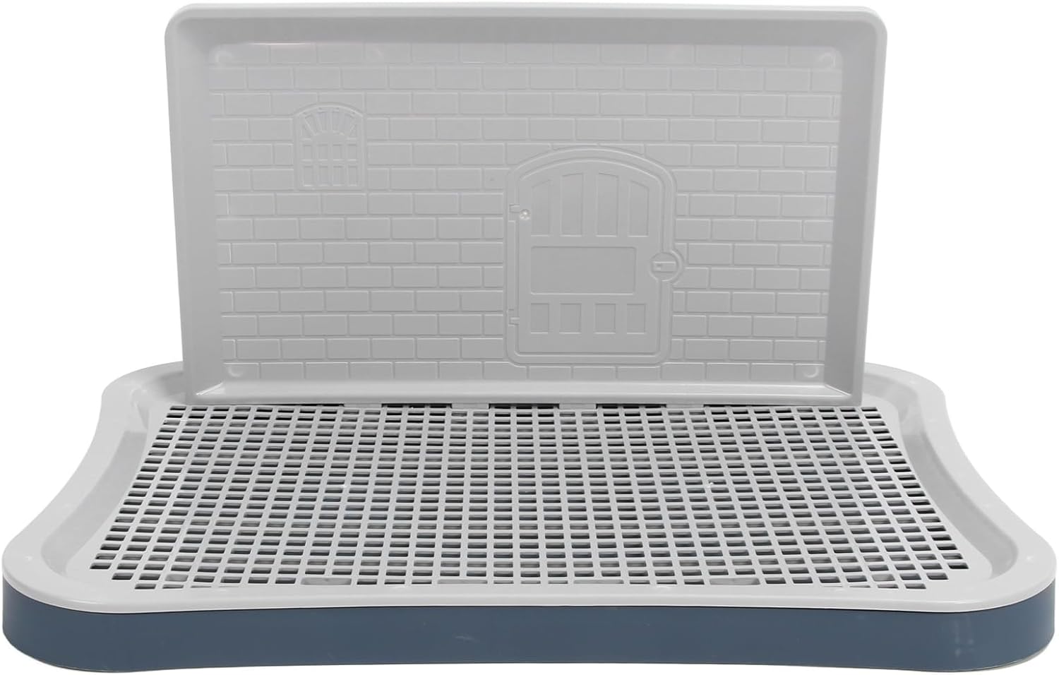 Toilette per addestramento per cani con colonna a parete Vasino da addestramento portatile in rete per cuccioli rimovibile per animali domestici di taglia piccola e media nera (Blu navy)