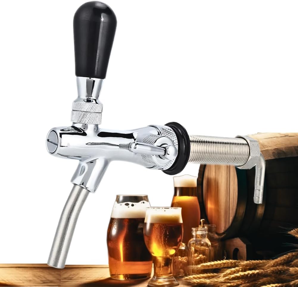 VIFERR Adjustable Beer Tap G5/8 Stainless Steel Plug Beer Tap with Flow Control Valve for Home Bar Restaurant