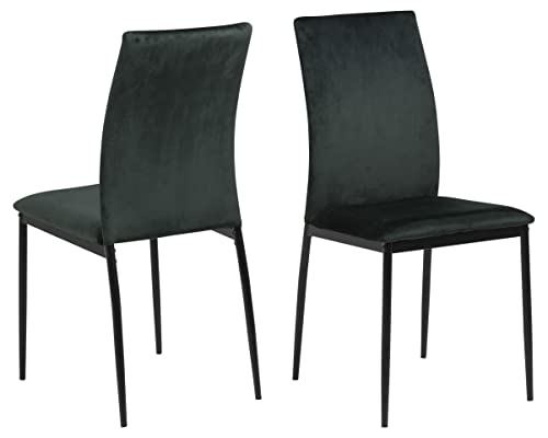 AC Design Furniture Devin Sedia da Pranzo, Poliuretano, Verde Scuro/Nero, H: 92 x B: 43,5 x T: 53 cm : Amazon.it: Casa e cucina