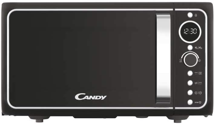 Candy DIVO G25CO Forno Microonde con Grill, 25 Litri, 900W, Funzione Crisp, Piatto rotante in vetro, Libera Installazione, 48.3x42.5x28.1 cm, Stile Vintage, Arancione