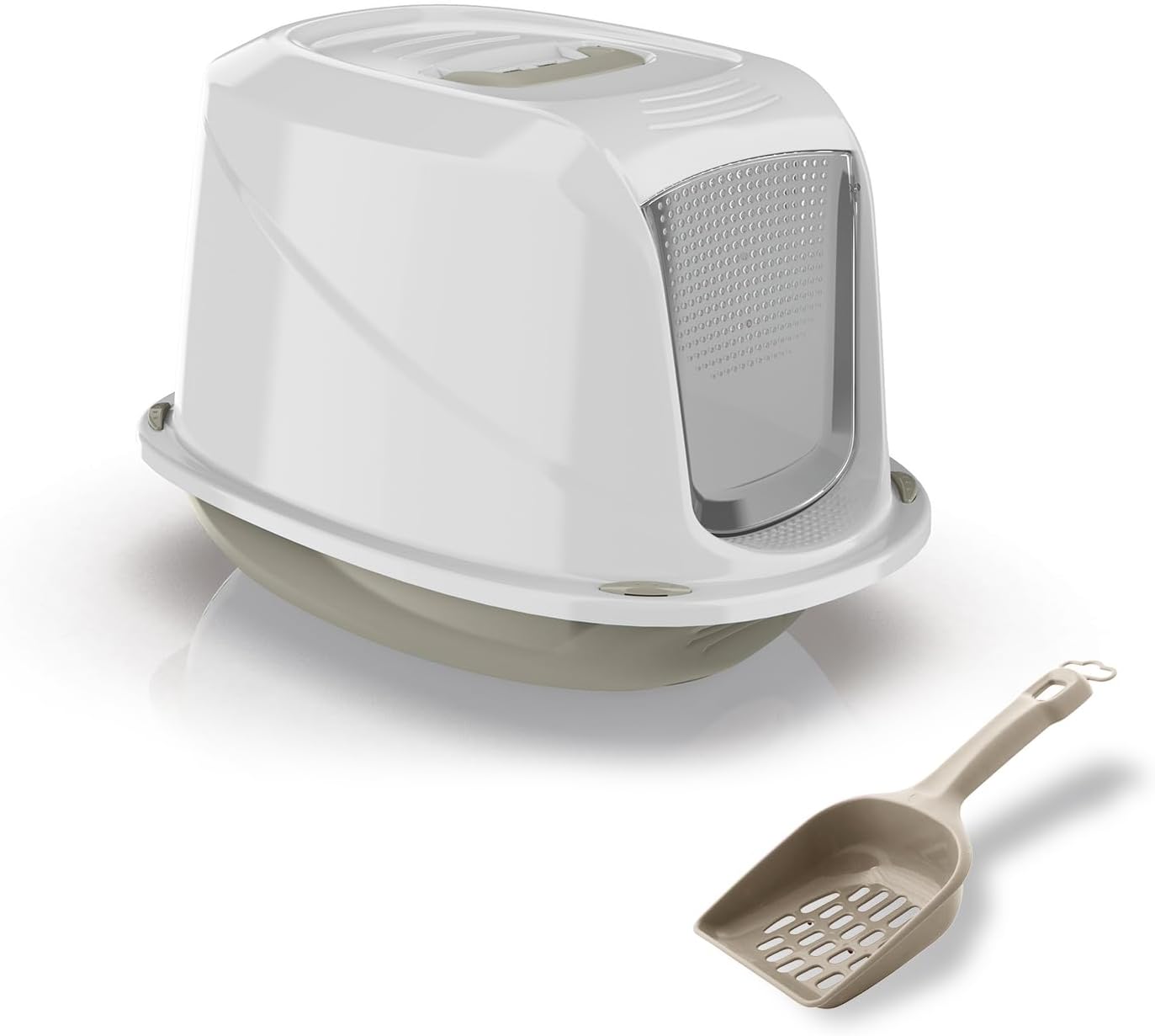 PATAM Cat Litter Blanket with Handle, Odour Filter and Free Scoop 45cm x 36cm x 31.5cm Made in Italy - Comfort Mini Pink