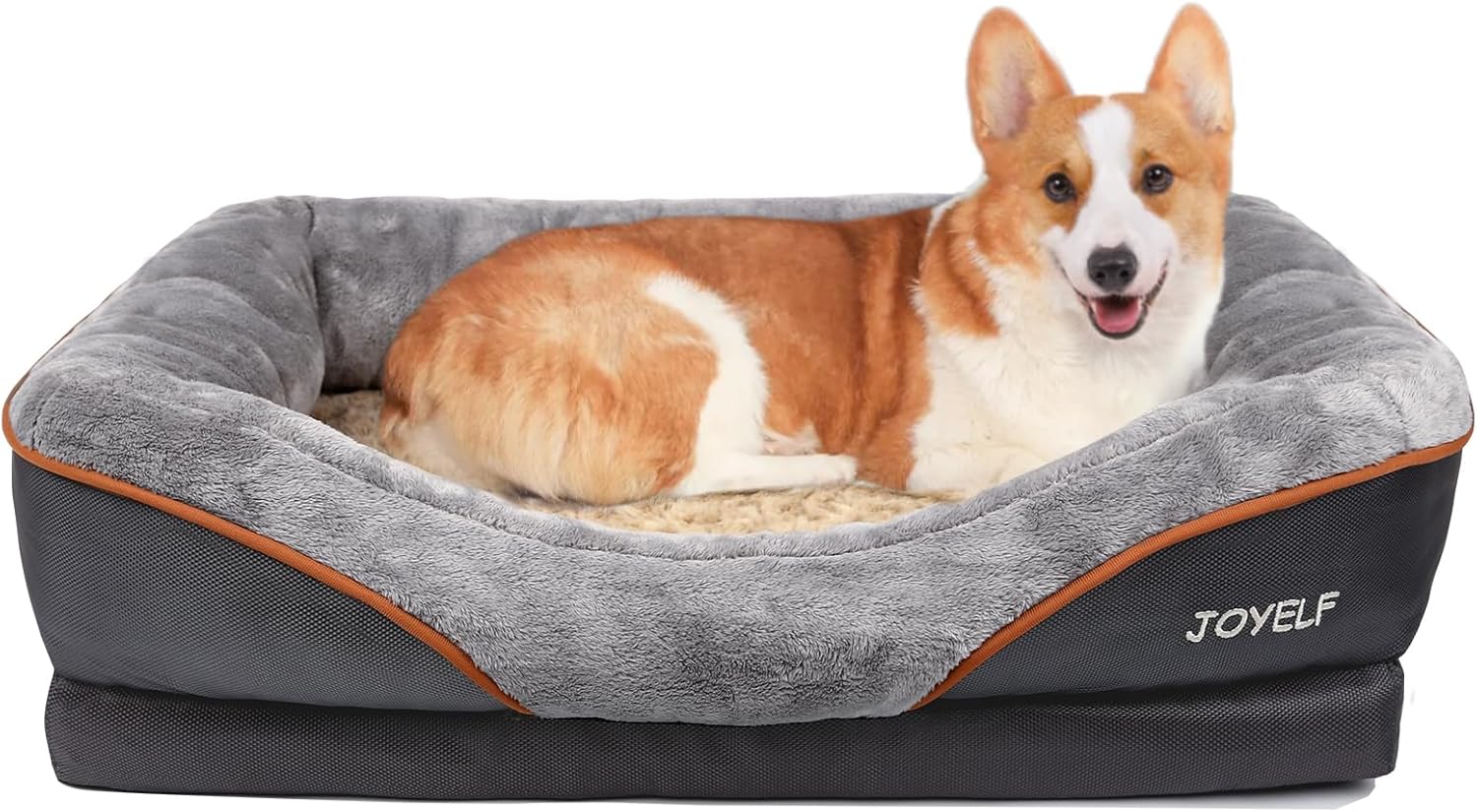 JOYELF Small letto per cani in memory foam, letto per cani ortopedico e divano con rivestimento rimovibile e lavabile cuccia per cani di taglia grande e giocattoli squeaker come regalo