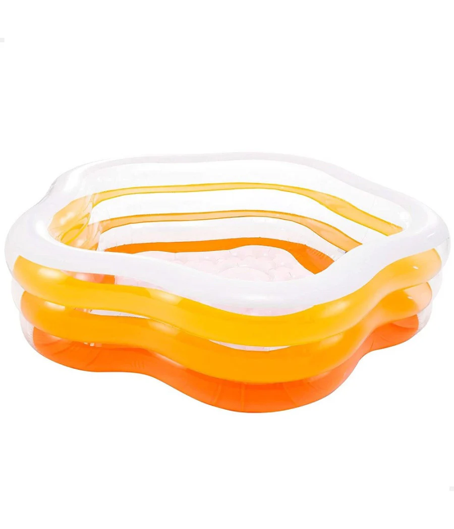 Trade Shop - Piscina Gonfiabile A Forma Di Stella 3 Anelli Bambini 185x180x53 Cm Estate