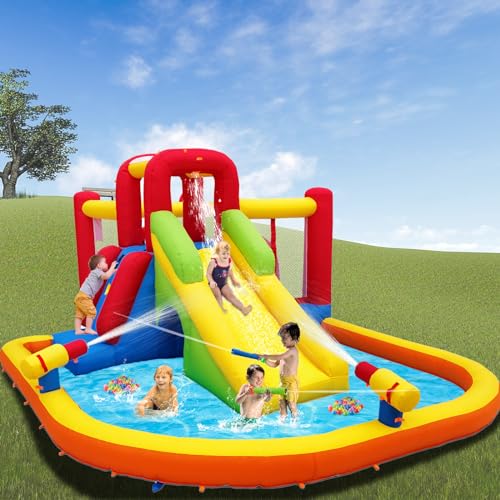 Ballsea Castello gonfiabile con ventola, materiale di alta qualità, certificato di sicurezza, uso umido e asciutto, ideale per interni, esterni, compleanni e feste in famiglia : Amazon.it: Giochi e giocattoli