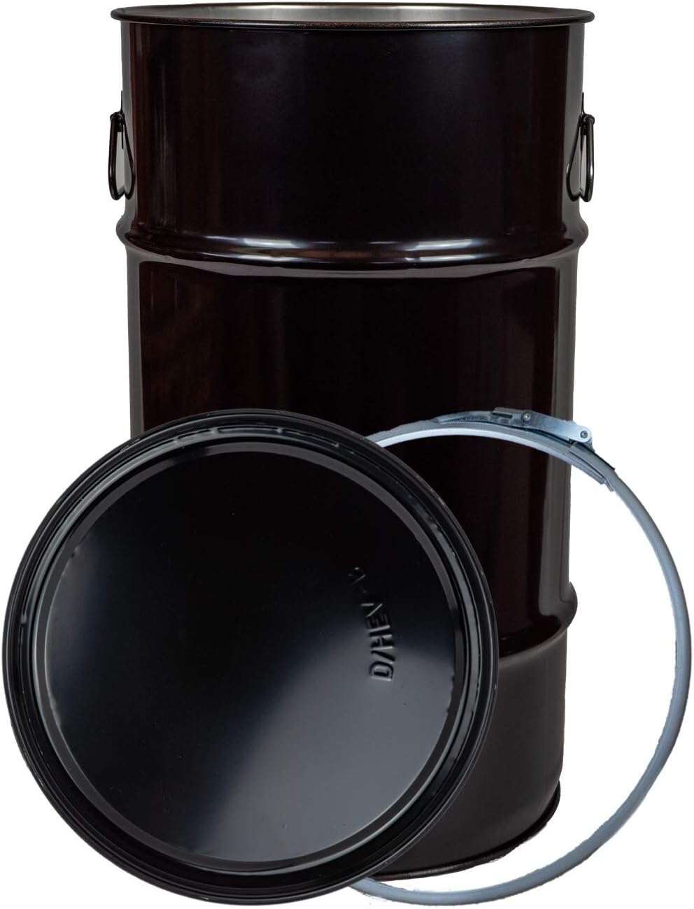 Hemeyer Bidone per la spazzatura, 60 litri, in metallo, colore nero