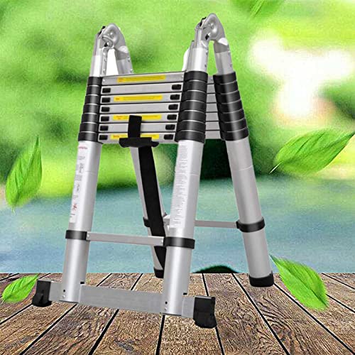 Scala telescopica in alluminio 16,5 FT Scala estensibile in lega di alluminio leggera con telaio ad A Gradini per coperture, uso domestico, lavoro all'aperto in camper, capacità 15 : Amazon.it: Fai da te