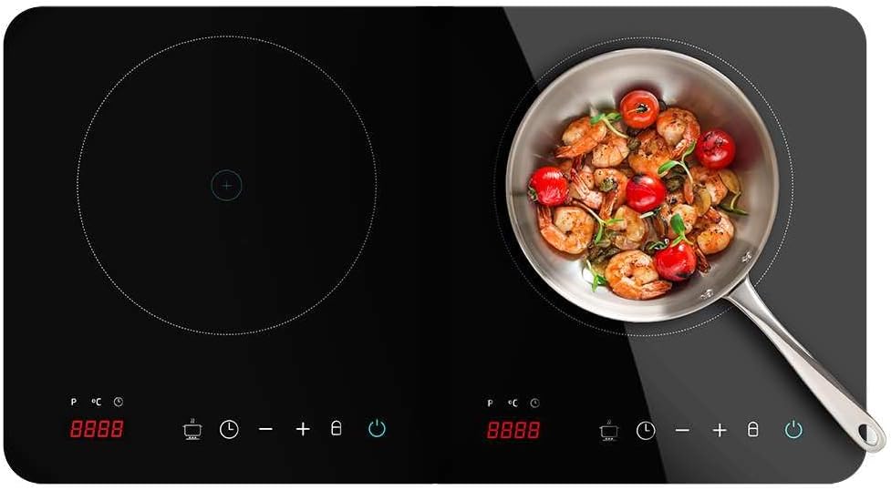 Cecotec Piastra a induzione digitale Full Magma Double. 3500W, 2 fornelli, portatile, con vetro di sicurezza, controllo touch e programmabile.