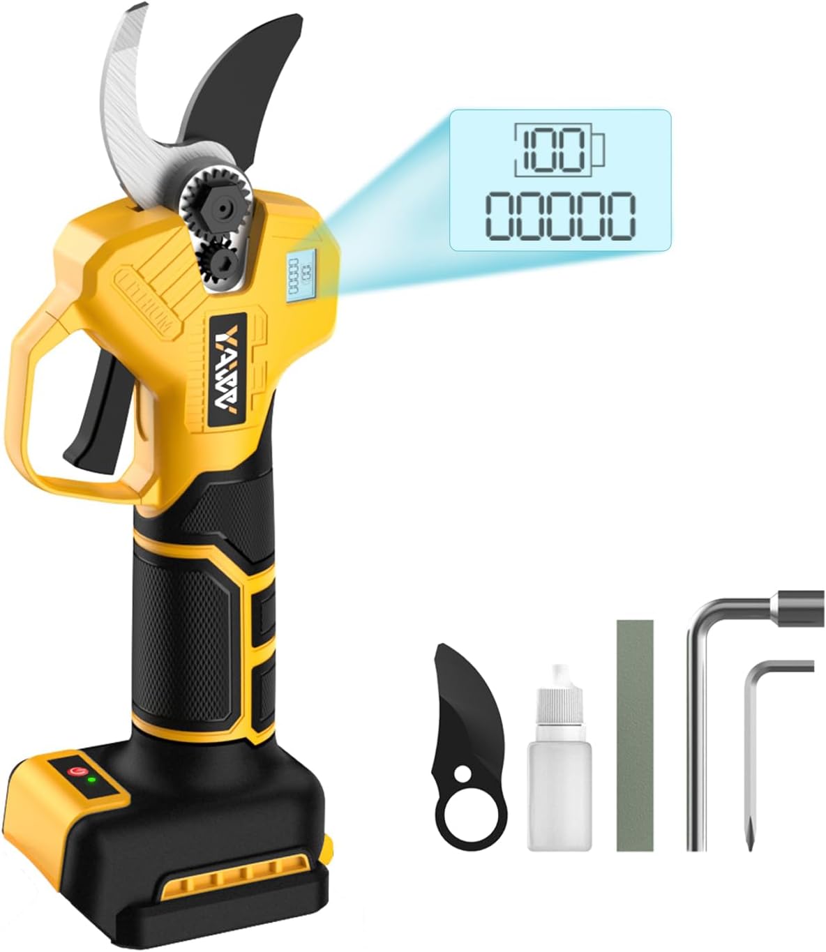 DeWalt 20V Brushless Electric Pruning Shears, Portable Cordless Shears with LCD Display and SK5 Blades, 2-3cm Adjustable Cutting Diameter for Gardening and Tree Pruning