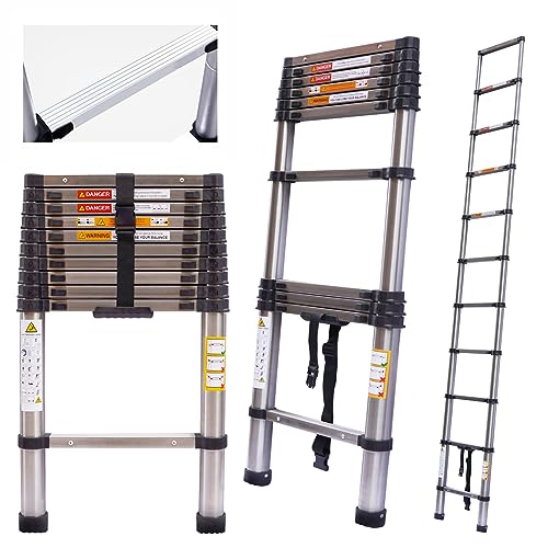 Scala Telescopica 3.2m 10.5FT Scala Estensibile Pieghevole, Scale Soppalco Portatili Solide con Chiusura a Doppio Blocco, Scala per Camper, Soffitta, Lavori Domestici ed Esterni, C : Amazon.it: Fai da te