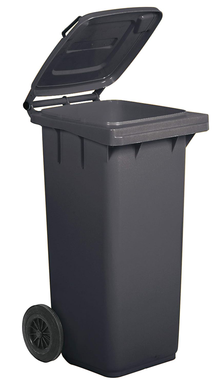 Mobil Plastic - Bidone Raccolta Differenziata 120 Litri con Coperchio e Ruote per Uso Esterno | Colore Grigio | Plastica Resistente | Certificato UNI EN 840