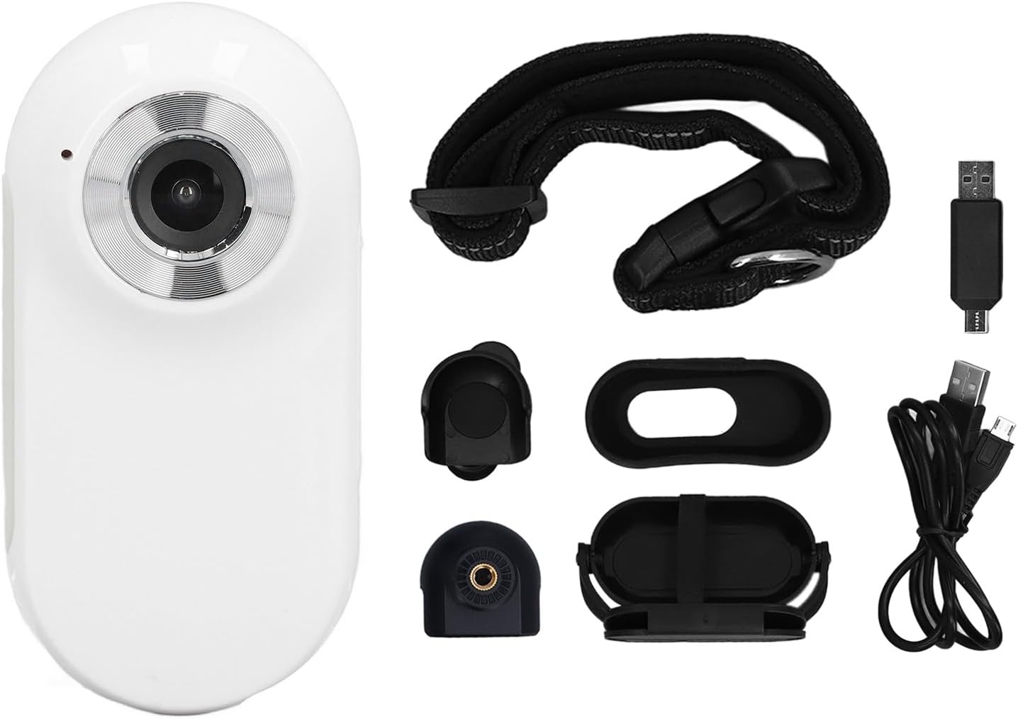 Collare per Fotocamera per Gatti, Telecamera per Collare per Cani Wireless HD 1080P con Registrazioni Video, Mini Telecamera per Corpo Senza WiFi, Telecamera per Azioni Sportive