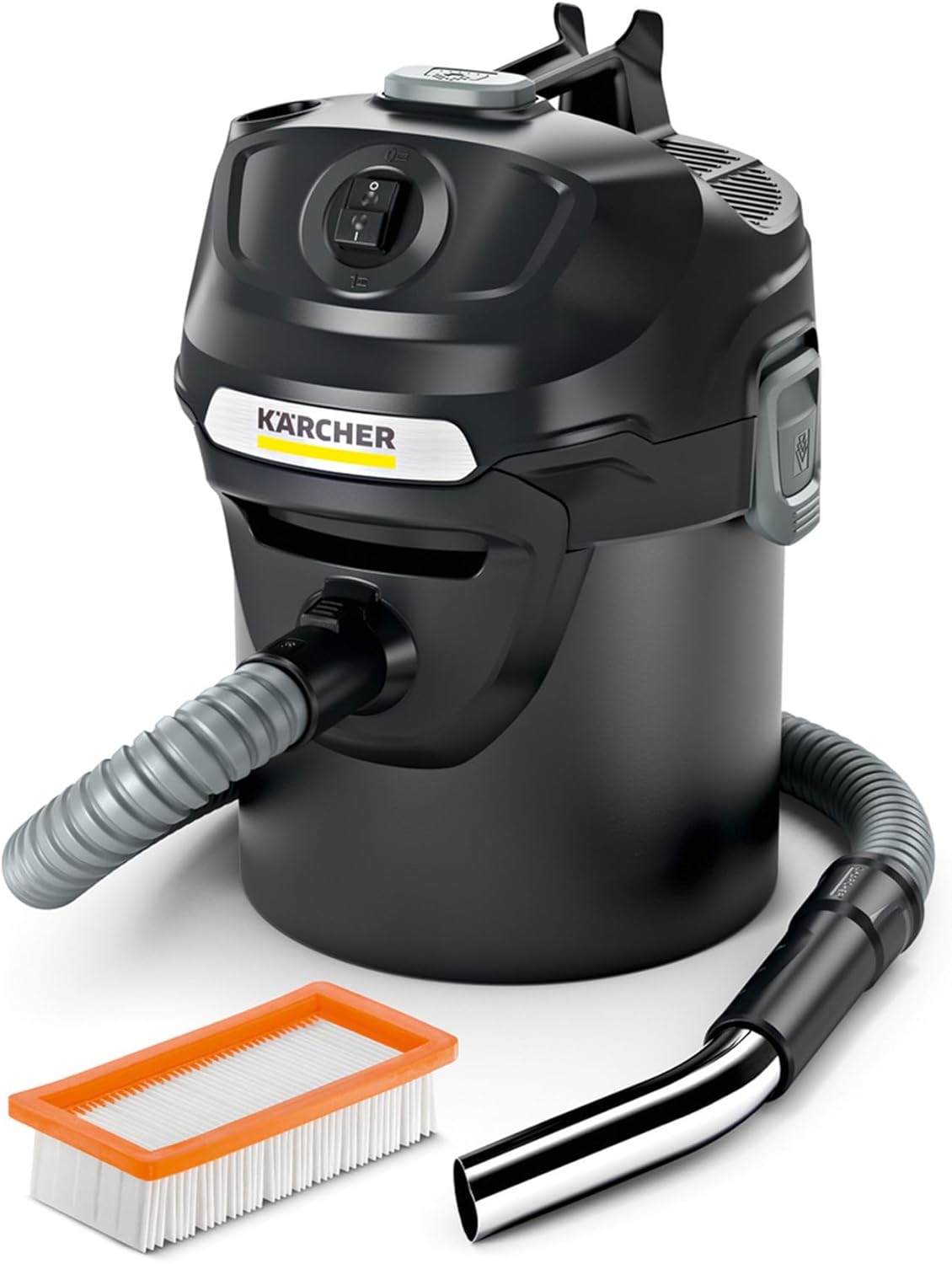 Kärcher AD 2 Portable Ashtray Fireproof, Self-Cleaning Filter, Powerful Suction 150AW, 600W, 14L Container, Yellow/Black