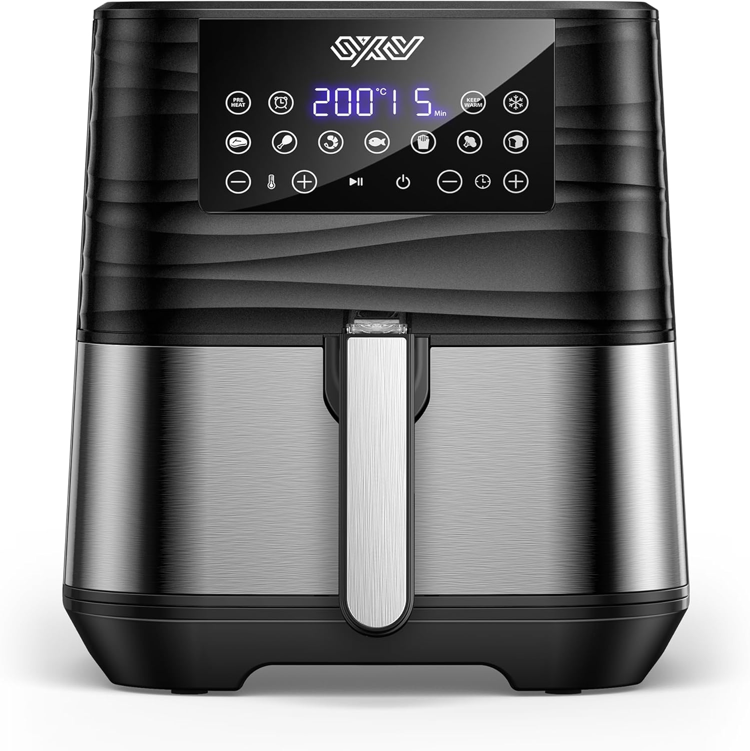 Innsky Friggitrice ad Aria 5,5 Litri, 1700W Friggitrice ad Aria Calda con 11 Programmi, Air Fryer con Funzione di Preriscaldamento, Sbrinamento, Keep Warm, Ricette Italiane