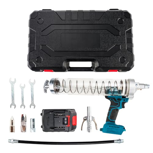 PHILTOP Pistola per ingrassaggio senza fili, alimentata a batteria, 9100 PSI professionale con tubo flessibile da 45,7 cm, carico 567 g, 3 accoppiatori, ugello di tipo affilato, custodia per il : Amazon.it: Auto e Moto