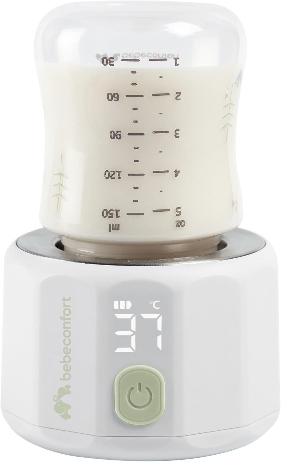 Bebeconfort Scaldabiberon portatile, Scaldabiberon elettrico USB senza fili, Tascabile Compatto e Leggero, Riscaldamento rapido, Display digitale, Batteria a lunga durata, Regolazione temperatura