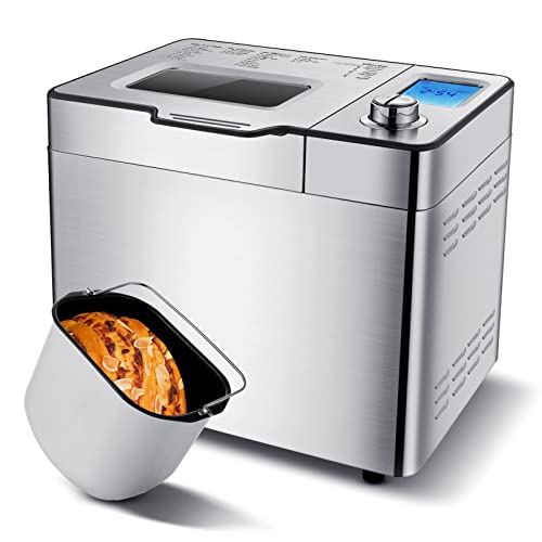 COOCHEER Macchina per il pane da 550 W con 25 programmi di cottura, contenitore per ingredienti automatico, 3 misure di pane e 3 colori di cottura : Amazon.it: Casa e cucina