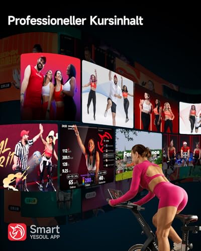 JASPORT Cyclette A3 – Volano da 7,5 kg, display a LED, altezza regolabile, supporto per tablet, fitness indoor con capacità di carico fino a 120 kg, compatibile con Kinomap e Zwift : Sport e tempo libero