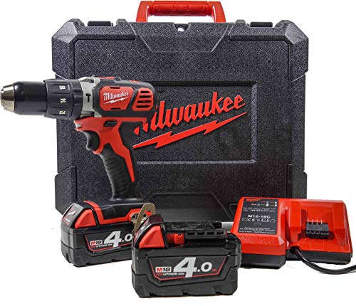 Milwaukee 4933443520 Trapano A Percussione M 18 Bpd 402C 18 V, 4,0 Ah Al Litio, 2 Livelli Di Velocità, 60 Nm, Rosso : Fai da te