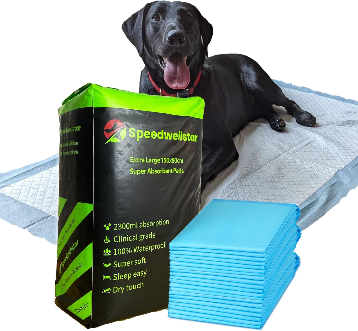20 Extra Large Dog Pads 80 x 150 cm Veterinary Grade Super Absorbent Up to 2300 ml