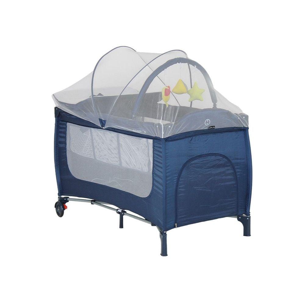 Lettino Da Viaggio Colorato con Materasso, Zanzariera, Giostrina e Fasciatoio – Lettino Portatile per Bambini