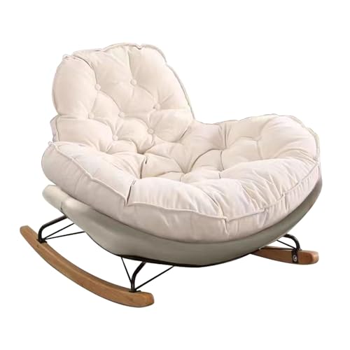 JIESOO Sedia Dondolo Imbottita Poltrona Dondolo con Schienale Alto Velluto Pelle Daino Sedie Moderne con Accenti Dondolo Comoda Sedia Laterale for Camera Letto, Soggiorno(Mint green) : Casa e cucina