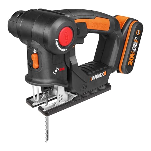 Worx WX550 Seghetto alternativo combinato a batteria 20V,con testa girevole, passa da alternativo a gattuccio in attimo e senza attrezzi : Fai da te