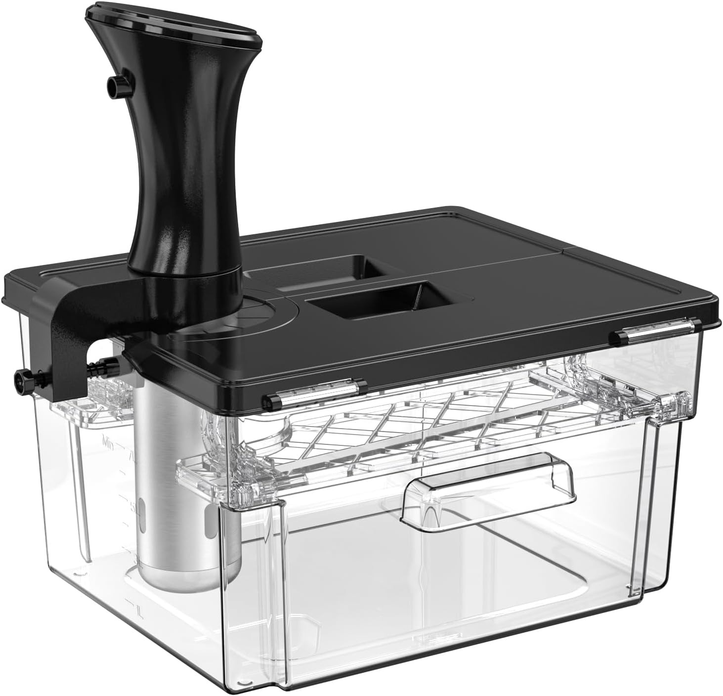 Sous Vide Contenitore con Coperchio Contenitore Sous Vide con Rastrelliera 11L per Roner Compatibile Tutte Marche Multifunzione Trasparente Policarbonato Senza BPA