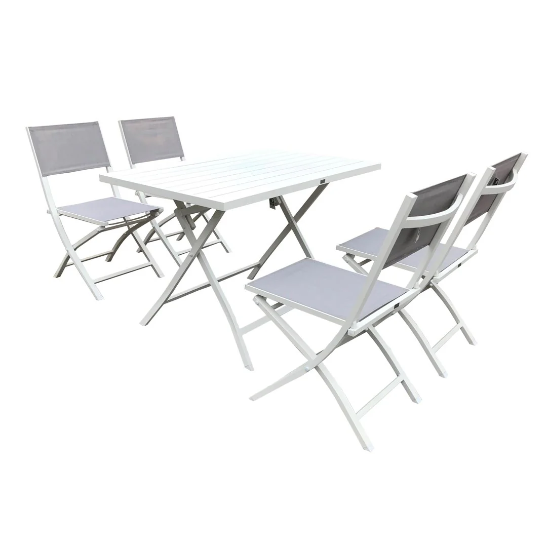 Shelly - Set pranzo da giardino 4 posti bianco