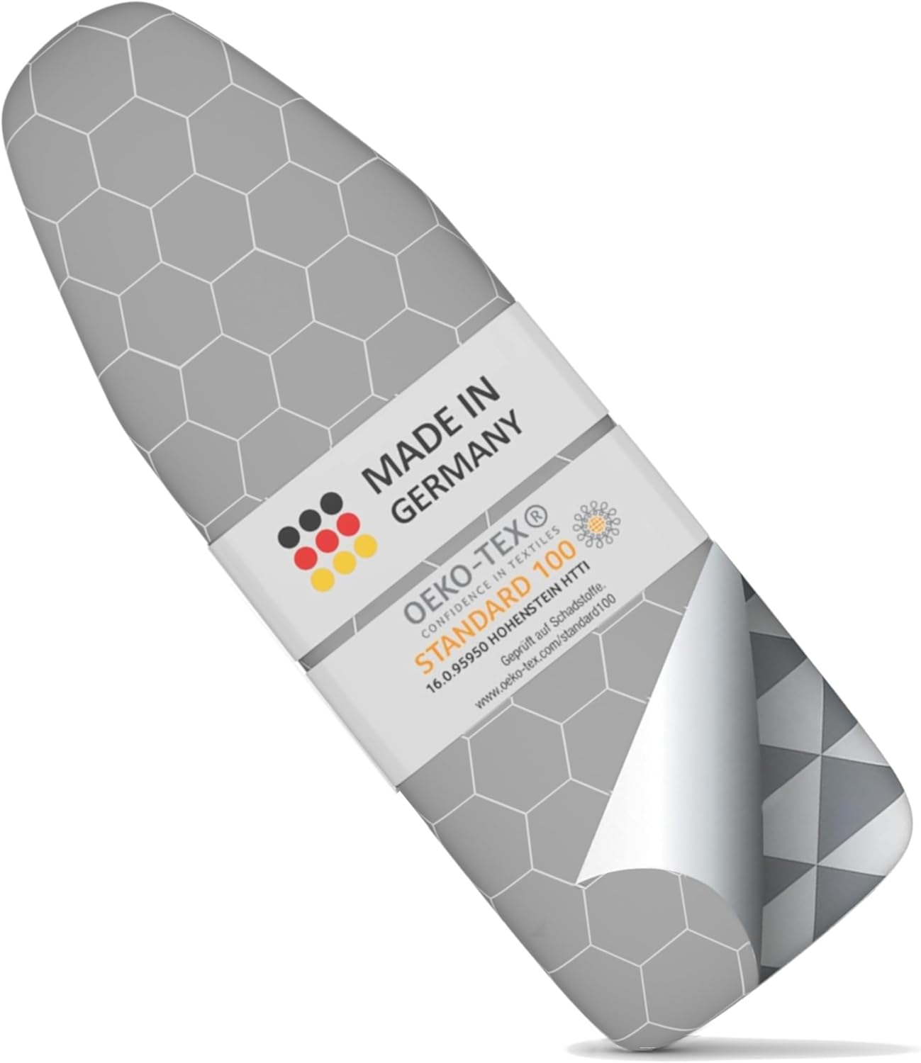 Universal Ironing Board Cover 120 x 40 cm for Steam Iron, Ironing Board Cover with Rubber Drawstring, Heat Reflective Aluminium Coating, Steam Resistant (M) Made in Germany