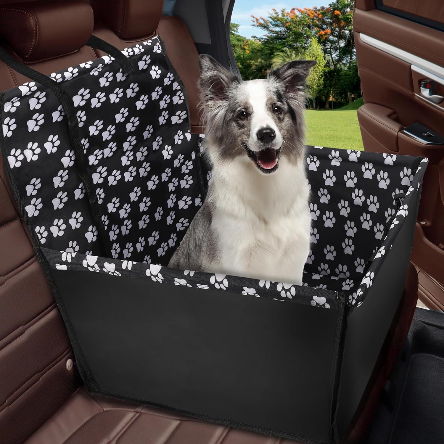 Wimypet Pet Rialzo per Seggiolino Auto per Cani Gatti Pet, 3 in 1 Pieghevole Pet Gatto Seggiolini Auto Viaggi Sedile, Impermeabile Traspirante per Auto SUV Camion, con Cintura di Sicurezza