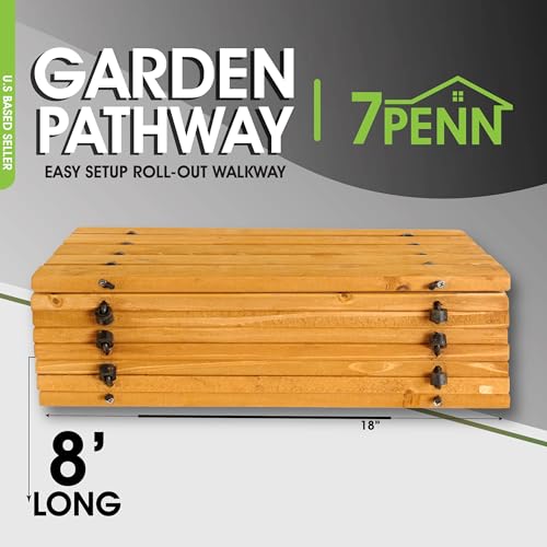 7Penn Garden Pathway   Pavimento in legno da 2,4 m, resistente alle intemperie, per vialetti in legno, per giardino, cortile, patio, camper o prato – doghe in legno portatile per cortili fangosi : Amazon.it: Fai da te