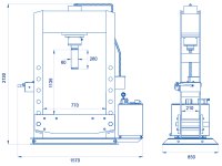 Pressa elettroidraulica OMCN 162 1,5kW ad una velocit��, portata 50 ton
