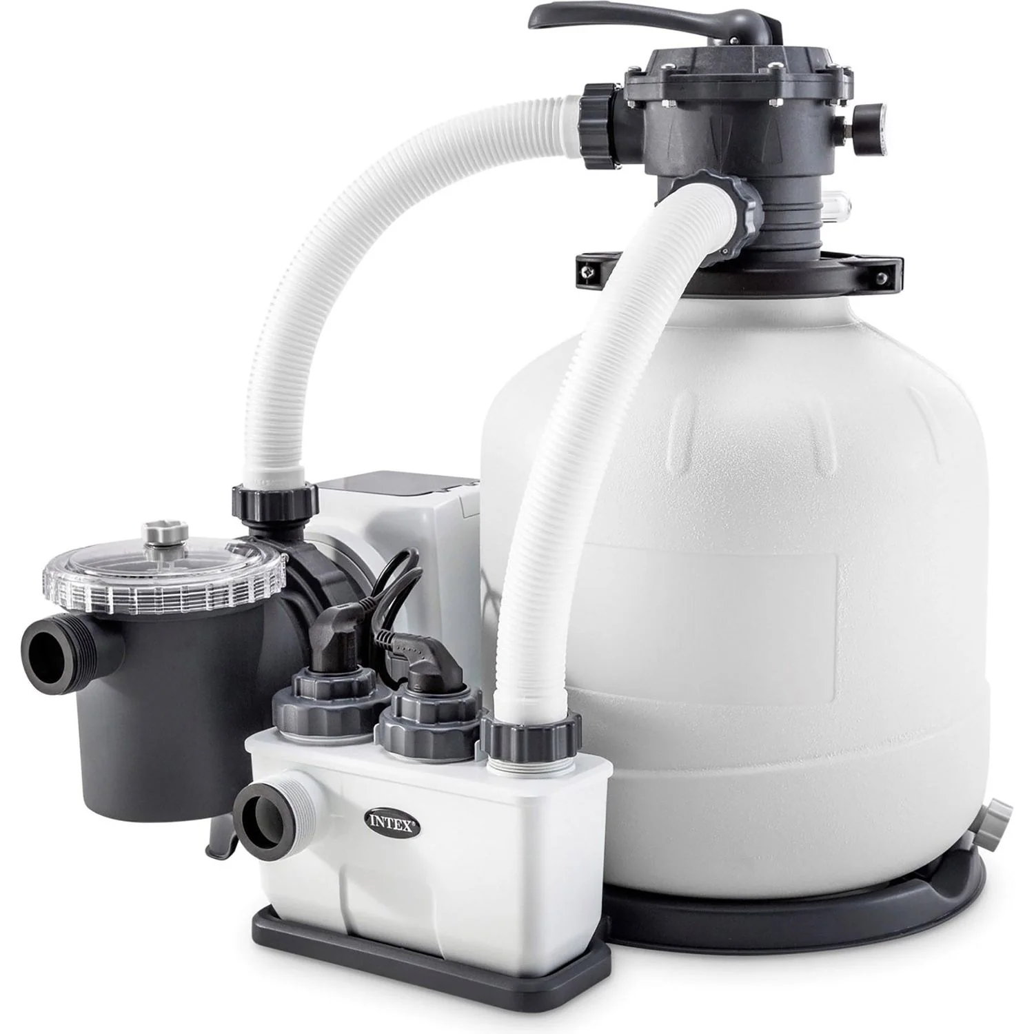 INTEX - Pompa Filtro a Sabbia con Generatore Salino di Cloro Krystal Clear 10000 litri/ora
