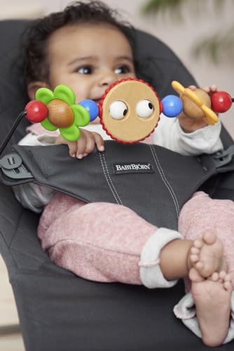 BabyBjörn Sdraietta Bliss, Tessuto, Trapunto classico, Antracite con Giochi per Sdraietta, Occhietti Vispi : Prima infanzia