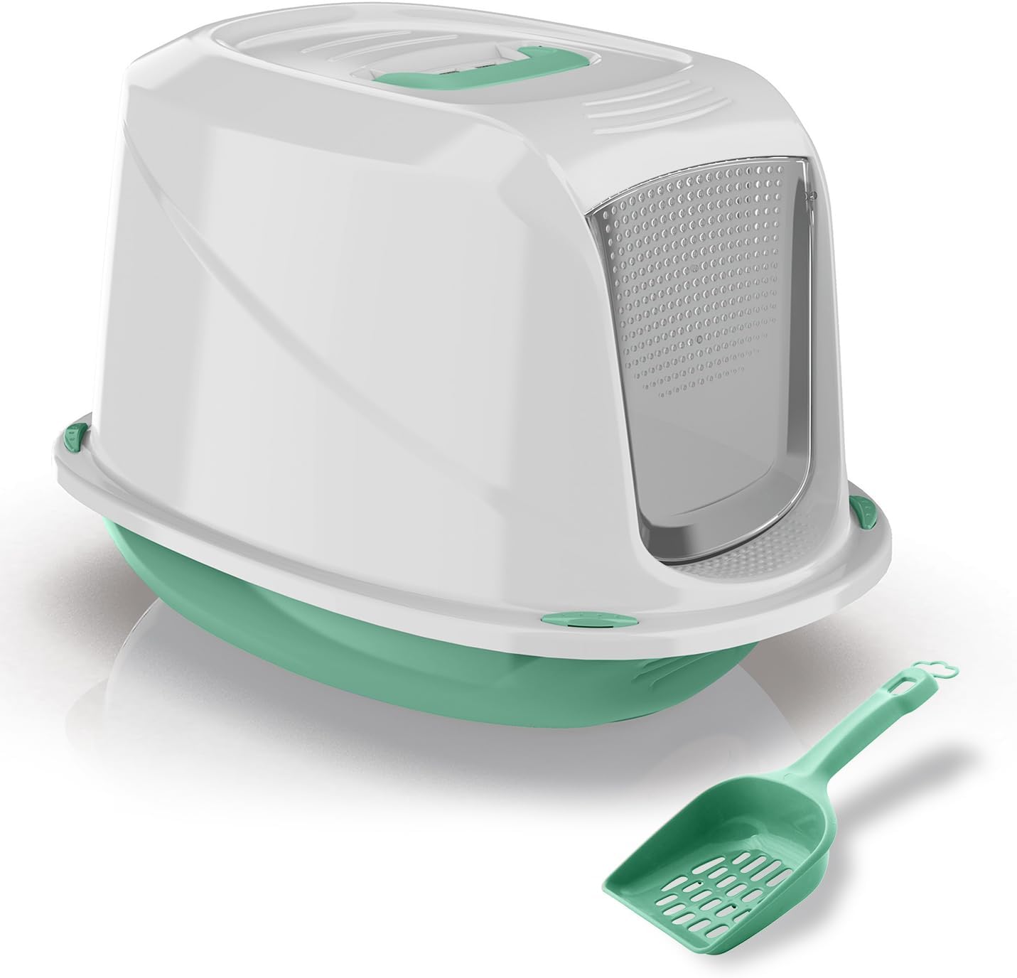 PATAM Cat Litter Blanket with Handle, Odour Filter and Free Scoop 45cm x 36cm x 31.5cm Made in Italy - Comfort Mini Pink