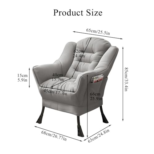 Poltrona reclinabile Poltrone Moderne in Tessuto con Tasca, Comoda Poltrona pigra per Soggiorno Poltrona Relax con Schienale reclinabile Struttura in Acciaio, Sedile Imbottito (Grigio Chiaro : Amazon.it: Casa e cucina