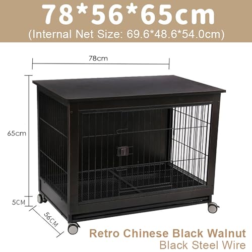 Mobile Kennel per Cani da Interno Gabbia per cane in Metallo Legno Cuccia Moderna da Interno con Vassoio Multiuso Rimovibile Gabbia per Cani di Piccolo Media fino a 50 kg. (Color : Black, Size : 78x : Amazon.it: Prodotti per animali domestici